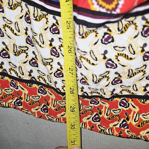 Suzanne Betro Red Boho Wrap Tunic Top Womens Large Lightweight Festival Duster - Picture 7 of 12